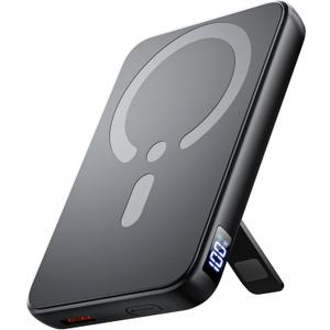 for Magsafe Portable Charger, 12000mAh Wireless Magnetic Power Bank with Stand& PD 20W Fast Charging, for Magsafe Battery Pack Compatible with iPhone 17/16/15/14/13 Series,Powerbank for Travel Cruise (Graphite)