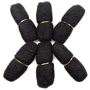 Tight Afro Kinky Bulk Hair 100% Human Hair For DreadLocks,Twist Braids Hair,6pieces/package,Off Black #1B 8Inch