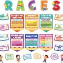 Races Writing Strategy Poster for Classroom Writing Classroom Decorations Bulletin Board Set for Teaching Supplies Elementary Middle School Home Wall Decor(Bright)