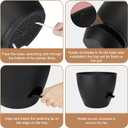 QRRICA Plant Pots 10/9/8/7.5/7 Inch Self Watering Pots, Set of 5 Plastic Planters with Drainage Holes and Saucers,Plastic Flower Pots,Nursery Planting Pot for Indoor Out Door Plants(All Black)