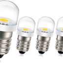 Ruiandsion 4pcs E10 LED Bulb 3V 0.15W 5050 1SMD Warm White 4300K LED Replacement Bulb Upgrade for Lamps Flashlights Torch Light,Negative Earth