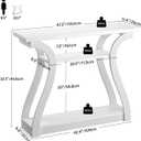 Wooden Console Table with Curved Legs and Shelf, 3-Tier Modern Accent Narrow Sofa Table for Entrance Area, Living Room, Hallway, 47 in Wide Wood Console Table for Entryway (White), 47.3 inches x 11.4 inches x 32 inches