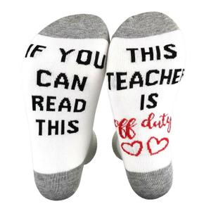 If You Can Read This This Socks For Women Teacher Off Duty Gift Socks (Grey)