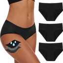 YESWEL Period Underwear For Women, Leak-Proof Hipster, Brief, Heavy Flow, Pack Of 3, 2XL