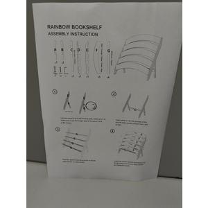 Wooden Kids Bookshelf, Rainbow Book Shelf for Kids Rooms, 4 Tier Toddler Storage Book Rack, Montessori Bookcase for Playroom, Nursery, Living Room