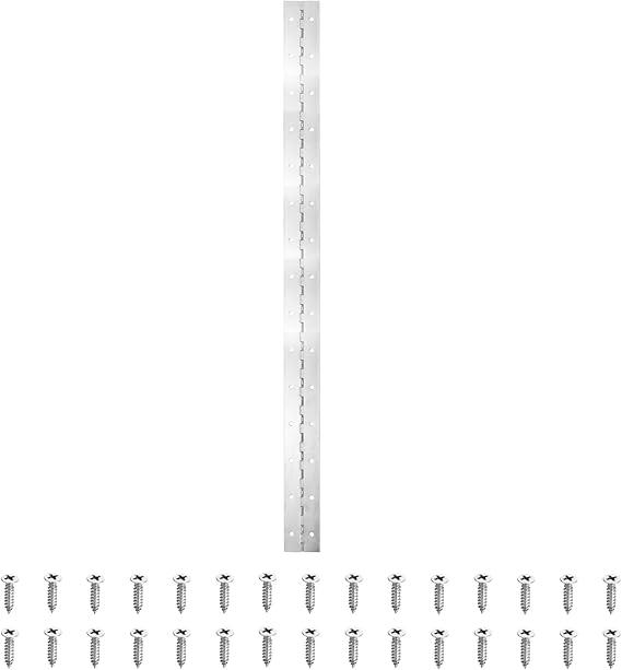 PATIKIL 30x2 Inch Piano Hinge, 1 Pack 201 Stainless Steel Continuous Hinge with Holes for Piano Gate Door Wooden Storage Box Cabinet Boat, Silver Tone