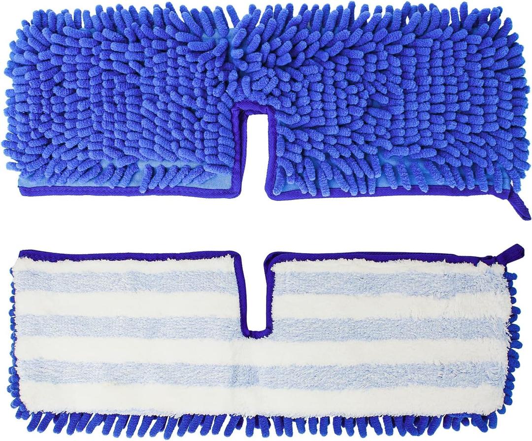 Ximoon Microfiber Flip Mop Refill Replacement for O Cedar Dust Mop Replace Head Chenille Dual Action Cleaning Pad Hardwood Floor Wet/Dry Mopping - 2 Pack