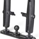 Universal 25mm (1 Inch) Ball Mount Base with Two Double Socket Arms and Screws Compatible with RAM Mounts B Size 1" Ball Components Fits Industry All Standard 1" Ball Adapters