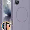 Miracase Magnetic for iPhone 17 Case, Compatible with MagSafe, Integrated Silicone Camera Control Cover, 3.0mm Thicken Shockproof Drop Protection Phone Case for 17,Lavender Gray