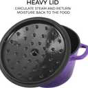 Flavehc Dutch Oven Pot with Lid 1.8 qt Cast Iron Dutch Oven for Bread Baking Purple Enameled Cast Iron Rice Pot with Handels