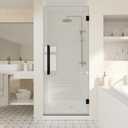 Fully Frameless Pivot Shower Door with 5/16"(8mm) Tempered GlassHinged Single Swing Shower Door by Easy Clean Coating Glass, Matte Black (24"  72", Matte Black)