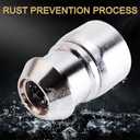 M12 x 1.5 Wheel Lock Set(1.42In Length), Chrome Anti-Theft Lug Nuts,12mm x 1.5 Conical Seat Socket Type Wheel Locks - 4 Locking Lug Nuts, 2 Pcs Wheel Lock Key