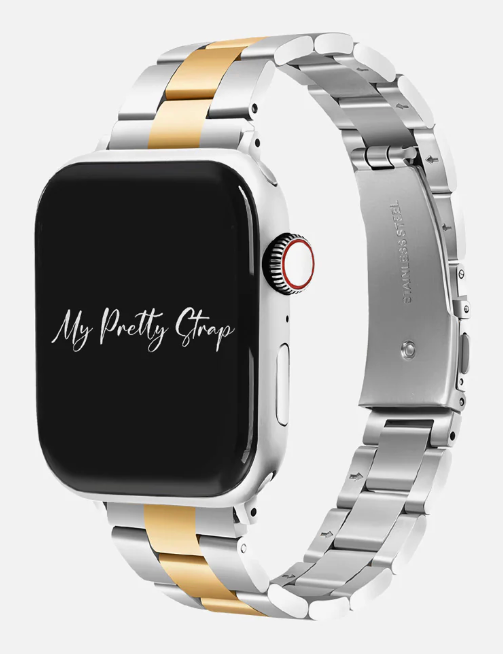 My Pretty Strap - Compatible Apple Watch Band Strap, Stainless Steel Fashion iWatch Replacement Strap- Easy Resizing, No Tool Needed, Fits Most Wrists- Series 1-11, SE and Ultra