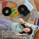 Victrola Journey Bluetooth Portable Suitcase Record Player with Built-in Speakers, 3 Speed Vinyl Record Player, RCA Out, Headphone Jack (Turquoise)