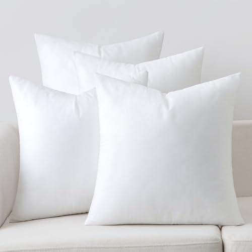 MIULEE Pillow Insert 18x18 Inch Set of 3,, Decorative Square Throw Pillow Inserts, Premium Fluffy Pillow Forms Sham Stuffer for Sofa Couch Living Room