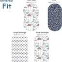 Yoofoss Bassinet Sheets for Baby,3-Pack Fitted Bassinet Sheets Set Compatible with Halo Bassinest Swivel Sleeper,Baby Delight,Angelbliss,Soft Breathable Bassinet Mattress Sheets (Dark Blue+Dinosaurs)