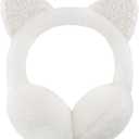 XIAOHAWANG Winter Earmuffs for Kids Girl Warm Ear Muffs Baby Boy Plush Padded Ear Warmer (One Size, C-white)