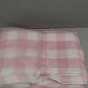 JIALE Gingham Tablecloth Rectangle Cotton Linen Fabric Checkered Table Cloth with Tassel Washable Wrinkle Free Buffalo Plaid Table Cover for Birthday Party Picnic Outdoor, Pink, 55x75