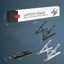 Adjustable Laptop Stand for Desk, Foldable Aluminum Laptop Holder with Cooling Design, Portable Laptop Riser for MacBook, Notebook, Tablet (White)