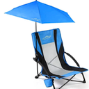 FAIR WIND Beach Chair with 360° Detachable Umbrella for Adults Tilt Sun Shade, Heavy Duty Portable＆Backpack Anti-Sink Sand Chair,Up to 300LBS for Coastal Vacations, Outdoor Concerts,Sports