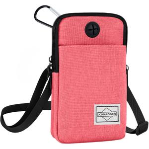 HOTEMIA Cell Phone Purse Waist Pack Bag Travel Crossbody Bag Wristband Sport Armband Wallet with Removable Shoulder Strap (Pink)
