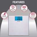 Taylor Digital Scales for Body Weight, 400 LB Capacity, Unique Blue LCD, Auto on and Off Scale, 11.8 x 11.8Inches, Stainless Steel