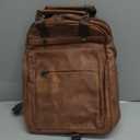 PU Leather Laptop Backpack Women for Travel | 17 Inch Laptop Bag for Women - Large Capacity Teacher Nurse Computer Bag for Work College School (Brown)