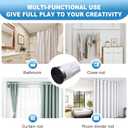 White Tension Curtian rod no drill, 42 to 100 inch Adjustable Heavy Duty black shower curtain rod for Windows bathroom Closet