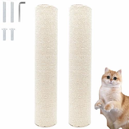 2 PCS M8 Cat Scratching Post Replacement,15.7Inch Sisal Pole Cat Tree Replacement Post with Screws,DIY Scratcher Scratching Post Replacement, Pad, Crafts Gardening Hammock Home Decorating
