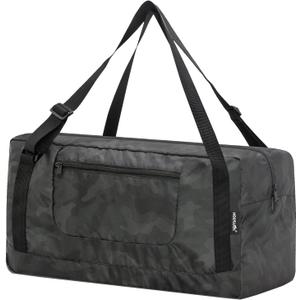 HOLYLUCK Foldable Travel Duffel Bag For Women & Men Luggage Great for Gym (midnight camo) (30L)