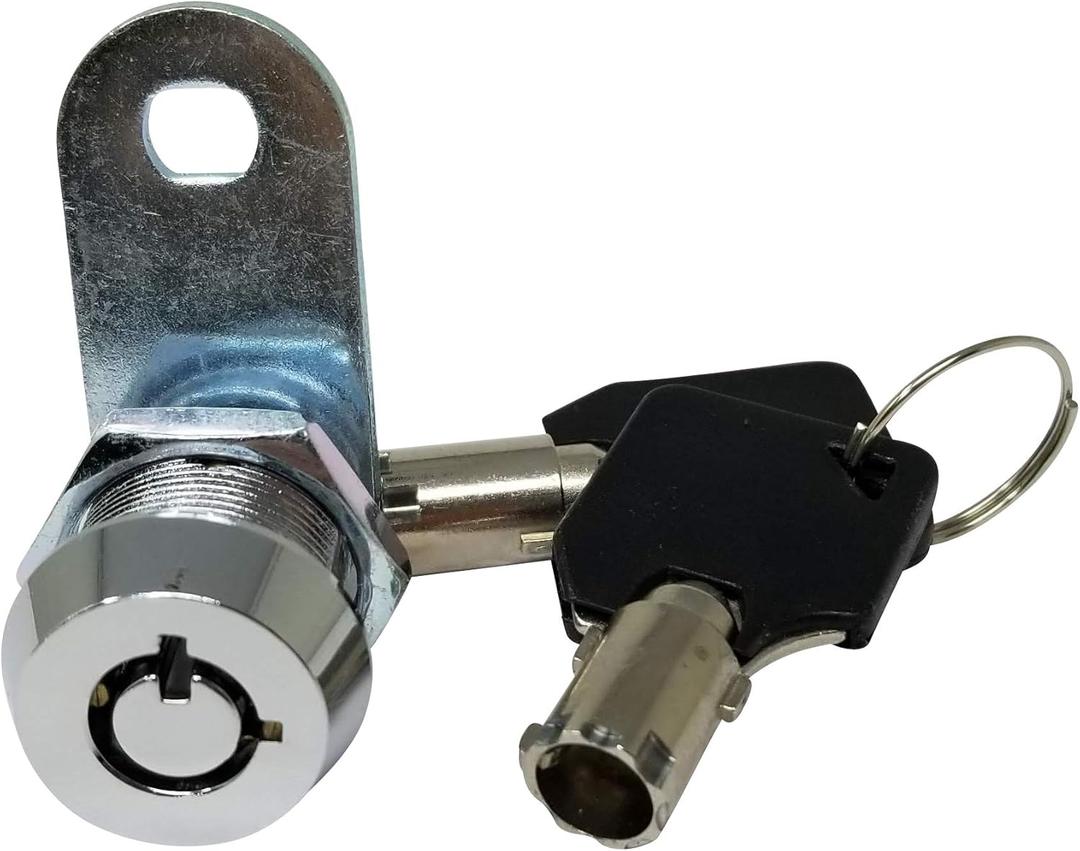 Admiral Locks Tubular Cam Lock, Keyed Alike Removable Key RV Compartment Storage Lock Cabinet Locks (5/8 Inch 90, Chrome Pack of 3)