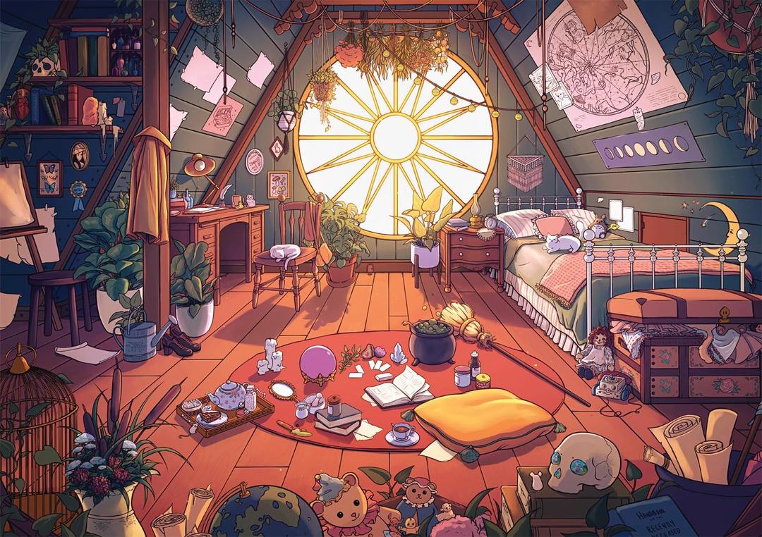 Buffalo Games - Bonjour - Brittnie Ortega - Messy Room - 500 Piece Jigsaw Puzzle for Adults - Challenging Puzzle Perfect for Game Nights - Finished Size is 21.25 x 15.00