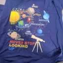 Solar System Planets - Never Stop Looking Up - Astronomy T-Shirt, XL