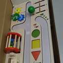 Activity Table for 1+ Year Old, Montessori Wooden Toys for Toddlers 1-3, 8 in 1 Baby Activity Table, Educational Sensory Bead Maze Toys for Babies, Learning Shape Sorter, Birthday Gifts Girls Boys