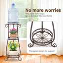 LASZOLA 3 Tier Bronze Metal Plant Stand for Multiple Large Planters Indoor Outdoor Organizer, Heavy Duty Tall Flower Stand for Corner Patio Bathroom Office, Modern Sturdy Vertical Iron Rack, Cat Proof