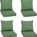 Arden Outdoor Deep Seat Cushion Set (4-Pack), 24 in x 24 in, Weather-Proof, Rain-Proof, Fade Resistant Patio Cushion for Chair, Sofa, and Couch Bright Moss Green Leala