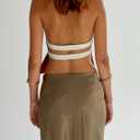 Sunloudy Women Halter Mock Neck Tank Tops Sleeveless Backless Floral Print Top Trendy Open Back Going Out Camisole(Ivory,Small) (S)