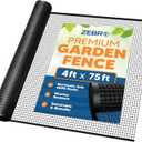 3/4" Square Mesh Plastic Fence Roll (4' x 75' - Black) - Unobtrusive 4 Foot High Temporary Garden Fencing Netting to Protect Plants, Patio, Porch, Yards and Outdoor Spaces from Deer & Animals