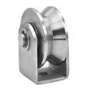 Grooved Wheel Pulley Block Pulley Wheel Stainless Duplex Bearing Silent Detachable Heavy Duty Traction Wheel for Material Handling and Moving Lifting Loading 1760lb/800 Kg (81mm V type)