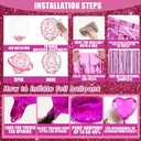 Hot Pink Birthday Party Decorations 99 Pcs, Pink Happy Birthday Party Decorations for Women, Girl with Banner, Hanging, Backdrops, Foil Balloons, Tableware, Tiara, Sash, Sunglasses