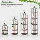 Garden Obelisk Trellis for Climbing Plants Outdoor, 6.2 FT Tomato Cage, Rose, Flowers, Grape, Pea, Cucumber Trellis, Rustproof Plastic Coated Metal Plant Support Trellis for Potted Plants (2 Pack)