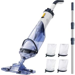 Handheld Pool Vacuum, JESIMAIK Rechargeable Pool Vacuum Cleaner with 18.5 GPM, 60 Min Runtime, Telescopic Pole, Ideal Cordless Pool Vacuum for Above Ground Pool, Inground Pool, Spas, Hot Tubs