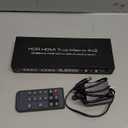 FERRISA 8K 4X2 HDMI Matrix 4 in 2 Out HDMI 2.1 Matrix HDMI Video Switcher Splitter +Optical & L/R Audio Output,Support 4K 120Hz,HDR10 HDCP2.3 Dol-by Vision Atmos SPDIF 5.1CH ARC CEC with IR Remote