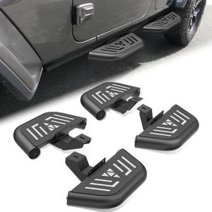 for JL Side Steps Small Running Boards Compatible with 2018-2026 Jeep Wrangler JL JLU Unlimited 4 Doors, Bolt-on Nerf Bars Heavy-Duty Steel Step Plates (4PCS, Black)