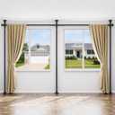 ALLZONE Partition Room Divider Curtain Rod, Adjustable Wall Divider for Room Separation, 63 to 130inch(H) & 31 to 135inch(W), No Drill, Three Mounting Options, Ideal for Creating Privacy Space, Black