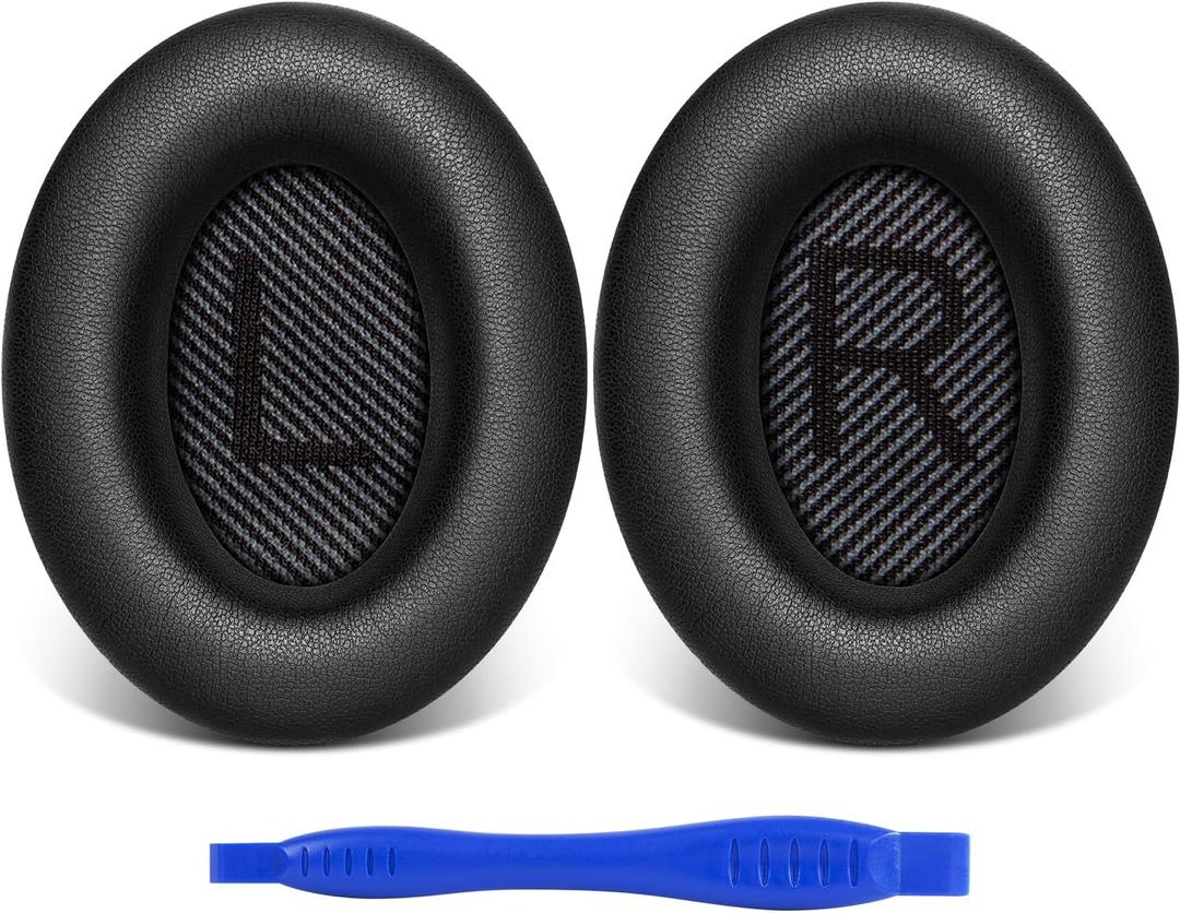 Link Dream Ear Pads for Bose Quiet Comfort 35 II (QC35 ii) Soft Protein Leather Replacement Earpads Extra Thick Ear Cushions for Bose QC 35 25 15 QC2 Ae2/ Ae2i/ Ae2W/ Sound Link/Sound True Black