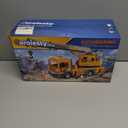 Large Crane Truck Toy with Extendable Crane Arm, Lights & Siren Sounds, Assemble & DIY Truck Engineering Vehicle Toy for Boys Girls Christmas Birthday Gifts Kids Toys for 3 4 5 6 7 8 Years Old