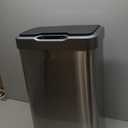 EKO Mirage-T 50 Liter / 13.2 Gallon Touchless Rectangular Motion Sensor Trash Can, Brushed Stainless Steel Finish