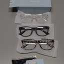 Gaoye Stylish Blue Light Glasses for Woman - Computer Glasses up to 99% Blue Light Blocking - Lightweight Frames - 3 pack (A1 Matte Black+leopard+transparent)