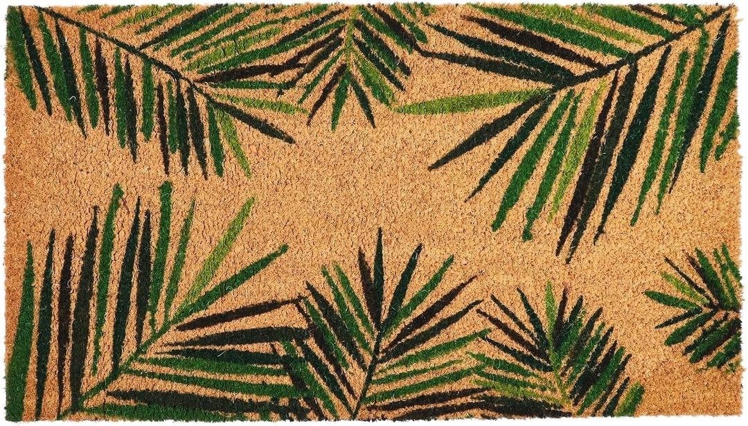 Juvale Door Mat - 30 x 17 in, Brown, Tropical Style - Outdoor Coir Doormat for Front Door - Dirt-Scraping Welcome Mat